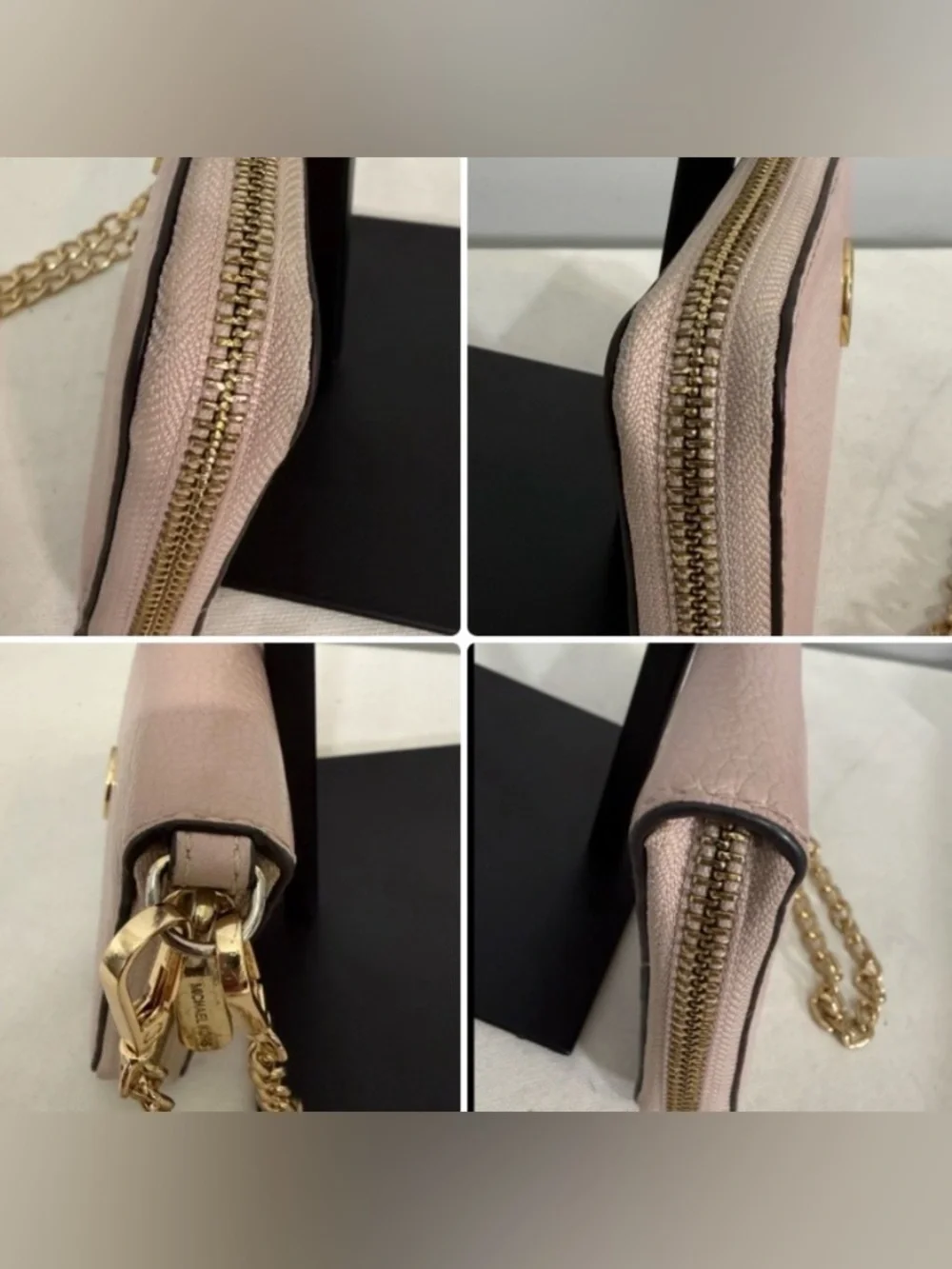 Michael Kors Blush Pink Pebbled Leather Wallet Wristlet with Replacement Strap